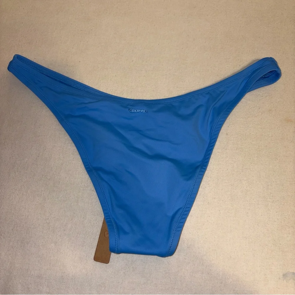 NWT‎ SKIMS Cheeky Tanga Blue Bikini Swimwear Bottom Size L